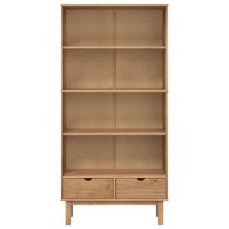 Berkfield Home Beautiful Bookcase OTTA with 2 Drawers Brown Solid Wood Pine