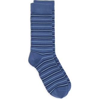 Nordstrom Stripe Dress Socks in Blue Bijou at Nordstrom