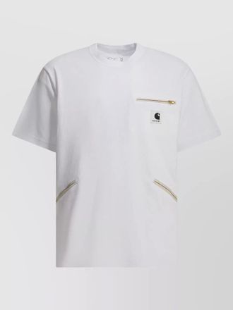 sacai carhartt wip crew neck zip pocket t-shirt