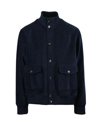 Circolo 1901 Pilot Velvet Jacket With Flannel Lining And Stand Collar