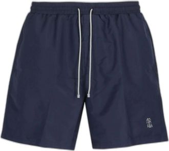 Brunello Cucinelli Pantaloncini da mare con coulisse - - Swimwear - Uomo - Blu - S