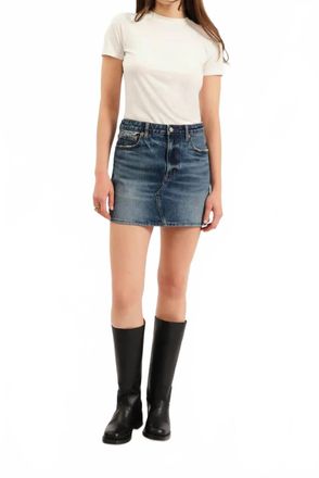 Daze Authentic Malibu Denim Skirt In Medium Blue