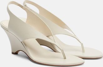 Le Monde Beryl Le Monde B&eacute;ryl Langley leather wedge thong sandals