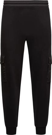 Moncler Zwarte elastische broek met zakken - Heren - Sweatpants - Zwart - L - Katoen - Broeken