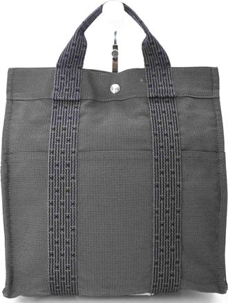 Herm&egrave;s Gray Nylon Canvas Backpack (Pre-Owned)