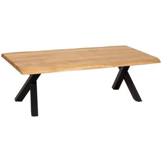 Wanderlust Deco Mesa de centro de madera marr&oacute;n y negra 140x70x45 alt. Cm