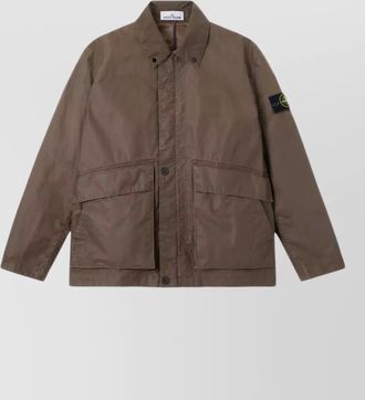 Stone Island stand collar jacket adjustable cuffs pockets