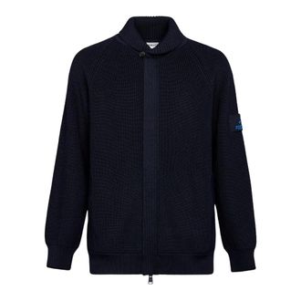 Premiata Wol en Teflon Jas met Rits - Heren - Truien - Blauw - Maat: L Wol