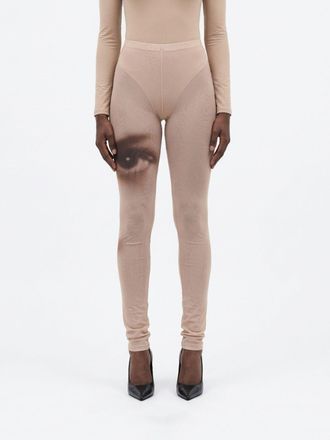 Jean Paul Gaultier High-Waisted Graphic Print Leggings in Stretch Nylon