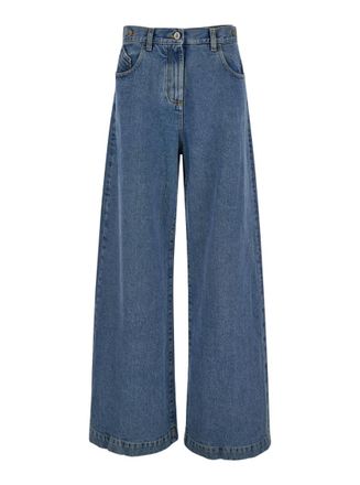 The Attico Wide Blue Jeans