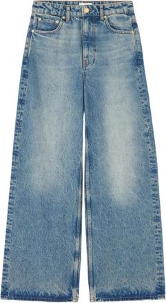 Ganni Wide Jeans - Dames - Loose Fit Jeans - Blauw - W26 - Nylon - Jeans