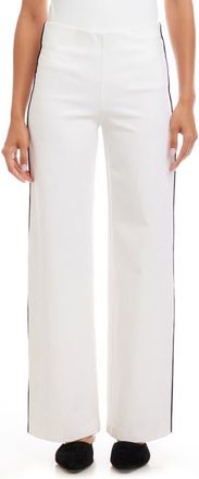 Karen Kane Contrast Piped Wide Leg Pants in Off White at Nordstrom, Size X-Small
