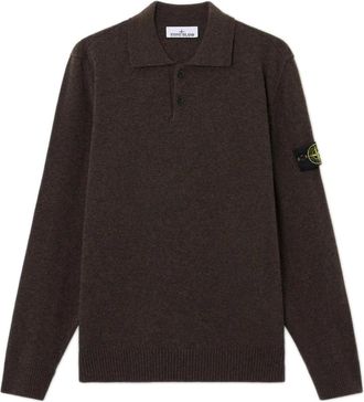 Stone Island Truien & Vesten, Heren, Bruin, XL, Wol, Polo Truien