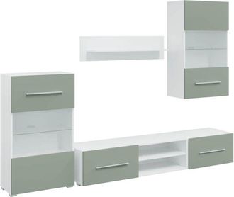 vidaXL Vidaxl - Muebles para tv 5 piezas con iluminación led verde oliva