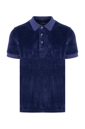 Tom Ford MODAL VELOUR POLO Size: 54, colour: NAVY