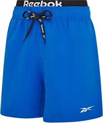 Reebok Badeshorts REEBOK Todd, Herren, Gr. L, N-Gr, blau, Microfaser, Polyester, unifarben, Badehosen Badeshorts, mit Kordelzug und elastischem Bund, mit Log