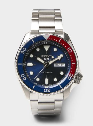 Seiko Mens Blue and red Seiko 5 watch