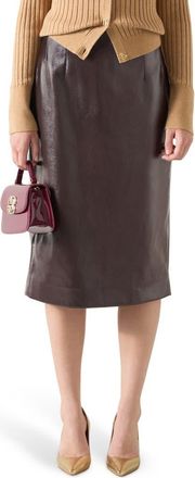 L.k. Bennett Marlene Faux Leather Midi Skirt in Deep Purple at Nordstrom, Size 16 Us