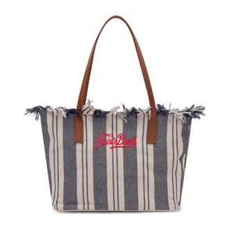 MC2 Saint Barth Striped Fabric Tote Bag - female - MC2 Saint Barth - Shopping Bags - Multicolor - ONE SIZE - Bags