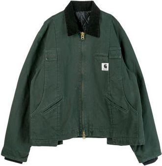 sacai Carhartt WIP Washed Duck Canvas Work Jacket in Green at Nordstrom, Size 1