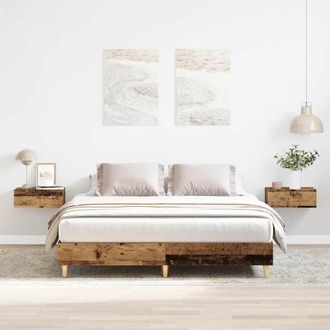 Berkfield Home Bed Frame No Mattress Old Wood 150x200 cm King Size Engineered Wood in Brown
