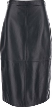 Antonelli kinder Black Skirt With Rear Single Slit In Leather Woman
