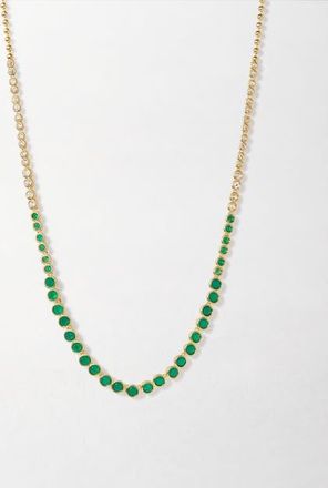 Edge of Ember Serena Tennis Necklace in Green at Nordstrom, Size 16