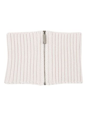 SA SU PHI zipped knitted scarf - women - Cashmere - One Size - Neutrals