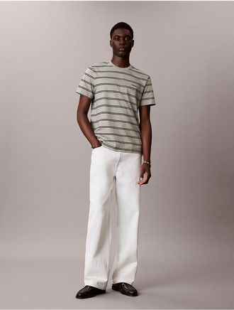 Calvin Klein Mens Liquid Touch Stripe Crewneck T-Shirt - Multi - 2XL