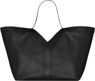 Saint Laurent Tote Y Leren Tas - Dames - Shoppers - Zwart - ONE Size - Leer - Tassen