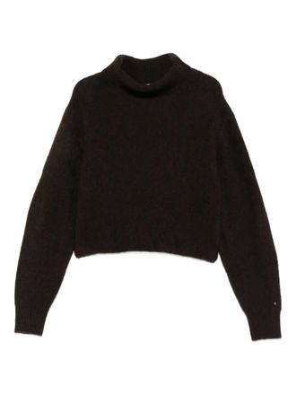 Maje roll-neck sweater - women - Polyamide/Elastane/Yak - 1 - Brown