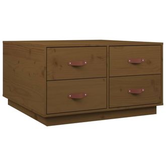 Berkfield Home Coffee Table Honey Brown 80x80x45 cm Solid Wood Pine | Size: 80 x 80 x 45 cm