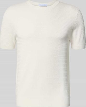 Manuel Ritz Strickshirt mit Rundhalsausschnitt in Offwhite, Gr&ouml;&szlig;e XXL