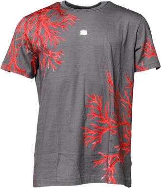 Dolce & Gabbana Koraalprint Logo T-shirt - Heren - T-shirts - Grijs - 3XL - Katoen - Tops