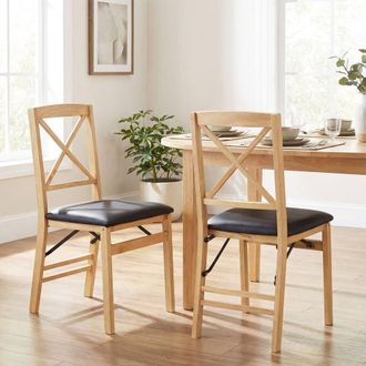 Costway Costway 2PCS Folding Dining Chairs Kitchen Side Chairs W/ Padded Seat
