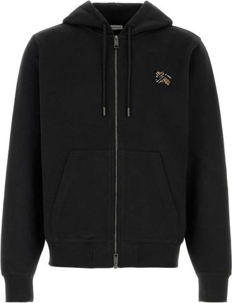 Burberry Black Embroidered Hoodie