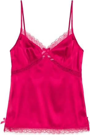 Agent Provocateur Red Gisele Silk-Blend Lace-Trim Camisole