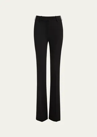 Balmain Low-Rise Wool Satin Bootcut Pants