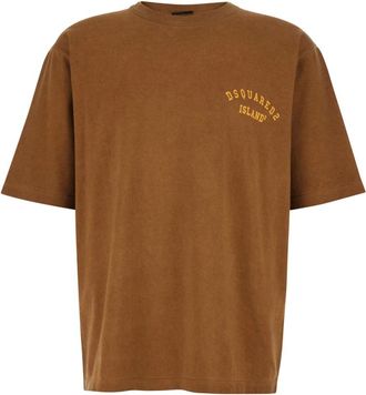 Dsquared2 Loose Fit - Heren - T-shirts - Bruin - L - Katoen - Tops