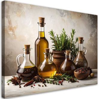 Feeby Cuadro Sobre Lienzo, Aceite De Oliva, Hierbas Y Especias, 120x80