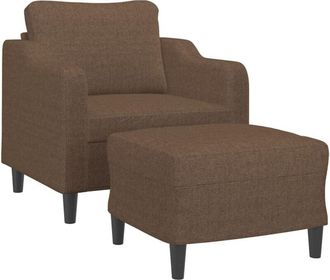 vidaXL Sill&oacute;n Con Taburete Tela Marr&oacute;n 60 Cm Vidaxl