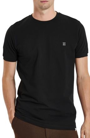 Les Deux Cotton Piqu&eacute; Crewneck T-Shirt in Black at Nordstrom, Size Xx-Large