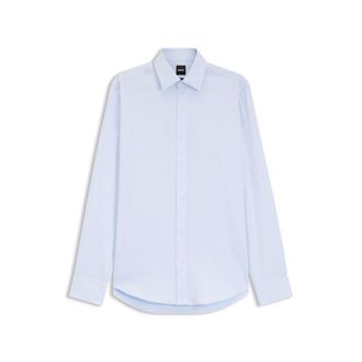 BOSS Regular-fit shirt in Italian monogrammed cotton
