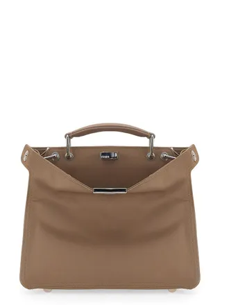Fendi Mens Bag Peekaboo Iseeu Beige Polyester Handbags Hand