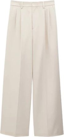 Filippa K Darcey Katoen Linnen Wijde Pijp Broek - Dames - Wijde Broeken - Beige - L - Katoen - Broeken