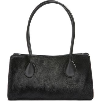 LI&Eacute; STUDIO The Lou Top Handle Bag in Black Calf Hair at Nordstrom