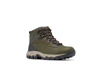 Columbia Newton Ridge Plus II Waterproof Mens Waterproof Boots Deep Olive/Desert Sun : 11.5 D - Medium, Leather/Suede/Synthetic