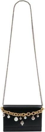Alexander McQueen Womens Skull Crossbody Bag Black Calfskin