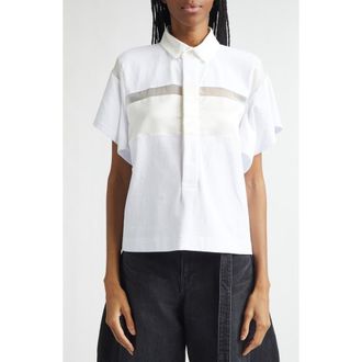 sacai Cotton Jersey Pullover in White at Nordstrom, Size 3