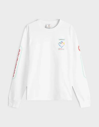 Casablanca Mens Fuji Dream Screen Printed Long Sleeve T-Shirt White - Size: 44